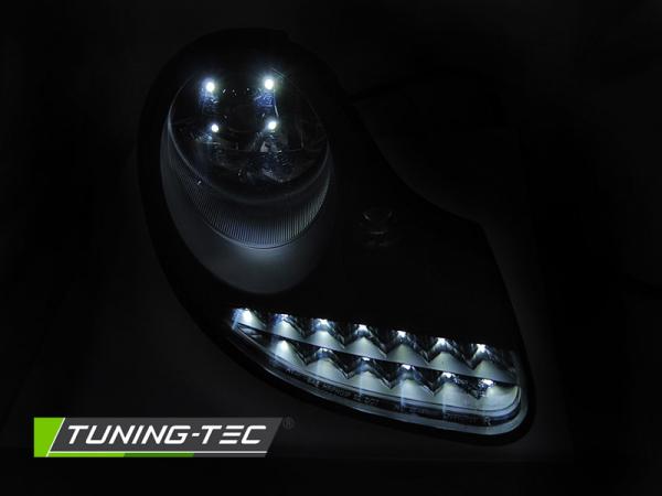 Scheinwerfer LED Tagfahrlicht Optik für Porsche Boxster 986 911 996 Schwarz Matt