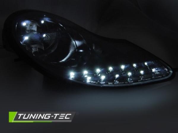 Scheinwerfer LED Tagfahrlicht Optik für Porsche Boxster 986 /911 996 Black Glanz