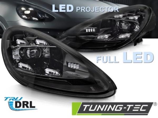 Voll LED Tagfahrlicht Scheinwerfer für Porsche Cayenne 92A 10-15 schwarz