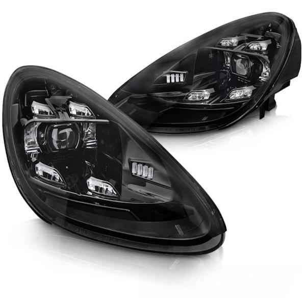 Voll LED Tagfahrlicht Scheinwerfer für Porsche Cayenne 92A 10-15 schwarz
