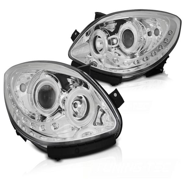 Scheinwerfer LED Tagfahrlicht Optik für Renault Twingo Bj. 07-11 Chrom
