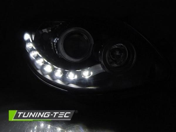 Scheinwerfer LED Tagfahrlicht Optik für Renault Twingo Bj. 07-11 Schwarz