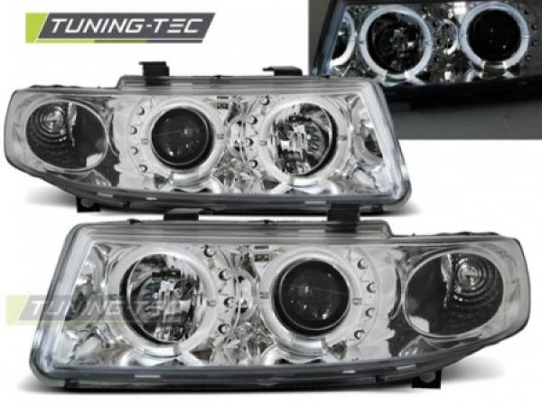 Scheinwerfer Angel Eyes für Seat Leon 1M / Toledo 1M Bj. 99-06 Chrom