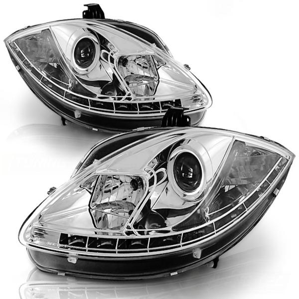 Scheinwerfer LED Tagfahrlicht Optik für Seat Leon 1P / Altea 5P 04-09 Chrom