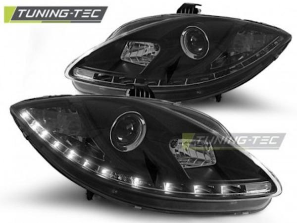Scheinwerfer LED Tagfahrlicht Optik für Seat Leon 1P / Altea 5P 04-09 Schwarz