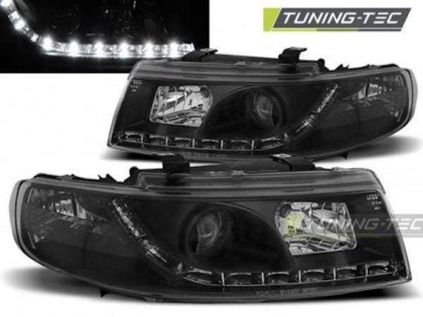 Scheinwerfer LED Tagfahrlicht Optik für Seat Leon 1M / Toledo 1M 99-06 Schwarz