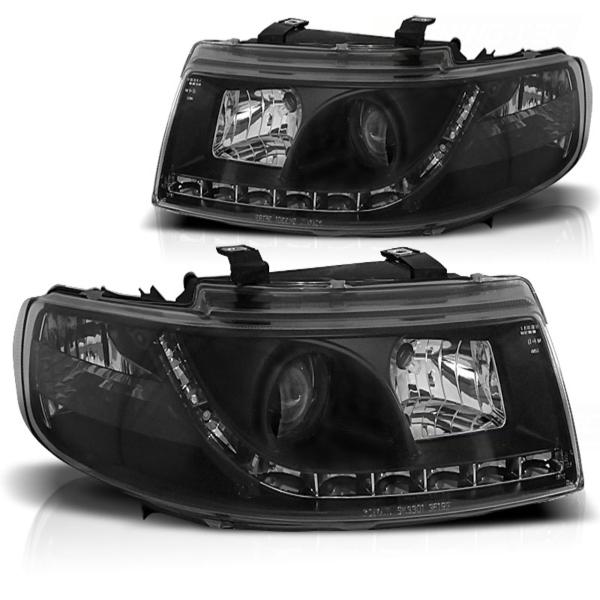 Scheinwerfer LED Tagfahrlicht Optik für Seat Leon 1M / Toledo 1M 99-06 Schwarz