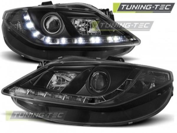 Scheinwerfer LED Tagfahrlicht Optik für Seat Ibiza 6J Bj. 08-12 Schwarz