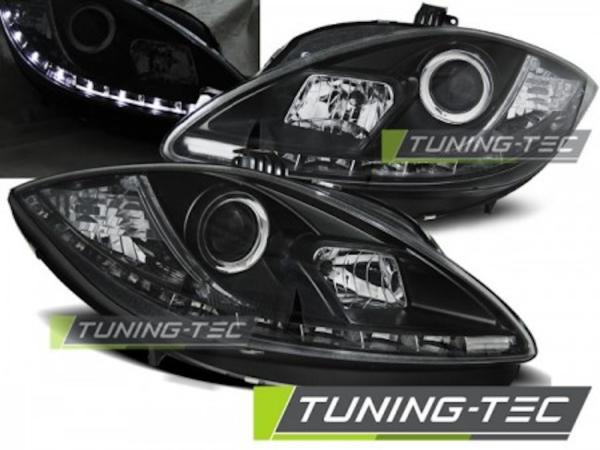 Scheinwerfer LED Tagfahrlicht Optik für Seat Leon 1P / Altea 5P 09-15 Schwarz