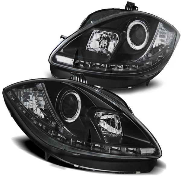 Scheinwerfer LED Tagfahrlicht Optik für Seat Leon 1P / Altea 5P 09-15 Schwarz
