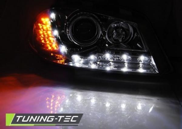 Scheinwerfer LED Tagfahrlicht Optik für Seat Ibiza 6L 02-09 Chrom LED Blinker