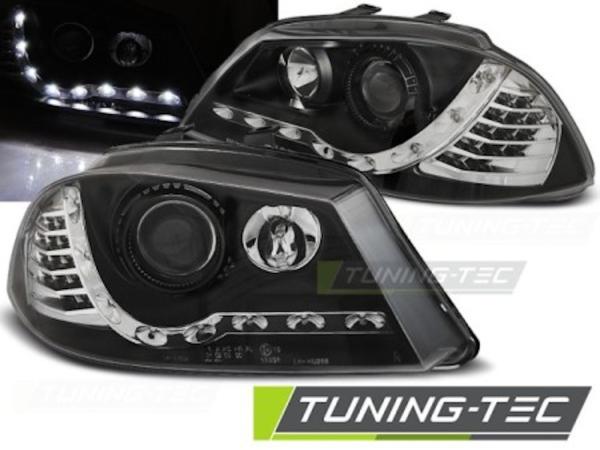 Scheinwerfer LED Tagfahrlicht Optik für Seat Ibiza 6L 02-09 Schwarz LED Blinker