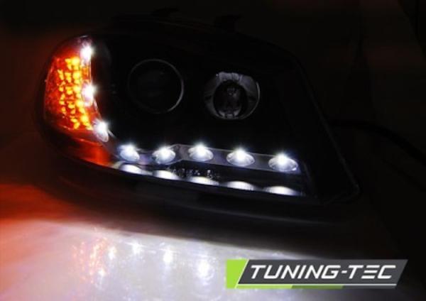Scheinwerfer LED Tagfahrlicht Optik für Seat Ibiza 6L 02-09 Schwarz LED Blinker