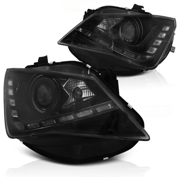 Scheinwerfer DRL LED Tagfahrlicht für Seat Ibiza 6J Facelift Bj. 12-15 Schwarz