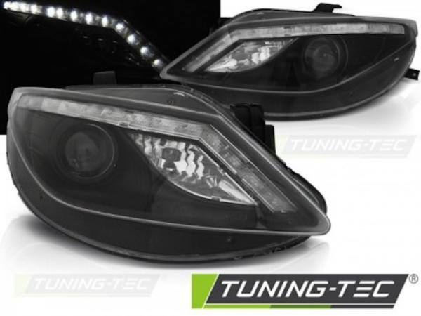 Scheinwerfer LED Tagfahrlicht Optik für Seat Ibiza 6J Bj. 08-12 Schwarz