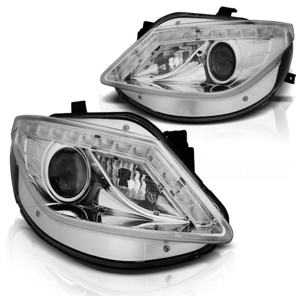 Scheinwerfer LED Tagfahrlicht Optik für Seat Ibiza 6J 08-12 Chrom LED Blinker