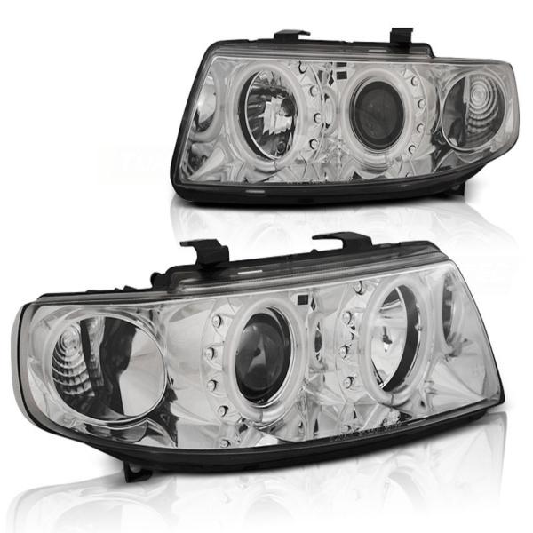 Scheinwerfer CCFL Angel Eyes für Seat Leon 1M / Toledo 1M Bj. 99-06 Chrom