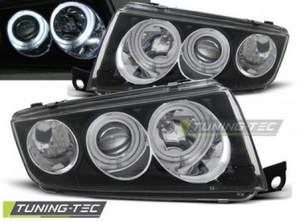 Scheinwerfer CCFL Angel Eyes für Skoda Fabia 1 Bj. 99-08 Schwarz