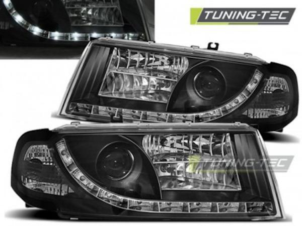 Scheinwerfer LED Tagfahrlicht Optik für Skoda Octavia 1 (1U) Bj. 00-10 Schwarz