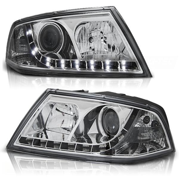Scheinwerfer LED Tagfahrlicht Optik für Skoda Octavia 2 (1Z) Bj. 04-08 Chrom