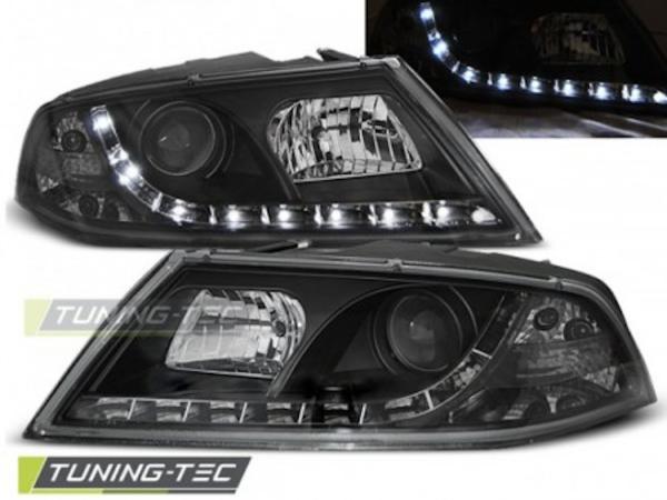Scheinwerfer LED Tagfahrlicht Optik für Skoda Octavia 2 (1Z) Bj. 04-08 Schwarz