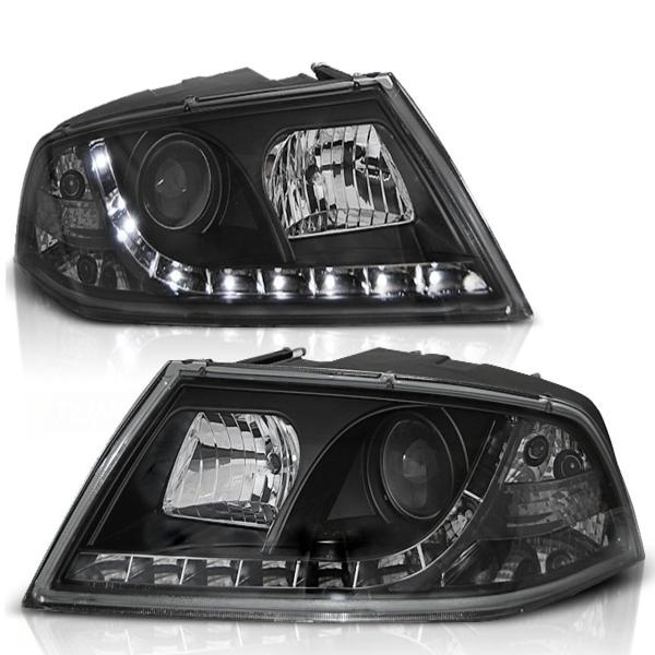 Scheinwerfer LED Tagfahrlicht Optik für Skoda Octavia 2 (1Z) Bj. 04-08 Schwarz