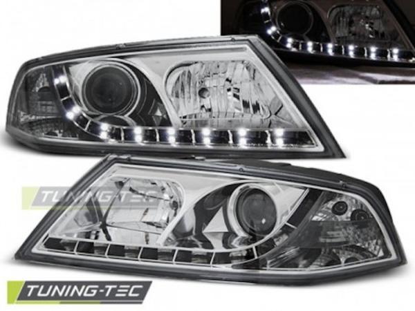 Xenon Scheinwerfer LED Tagfahrlicht Optik für Skoda Octavia 2 (1Z)  04-08 Chrom
