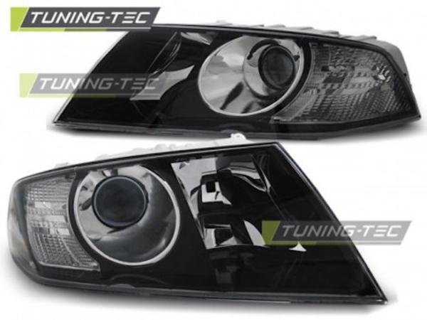Scheinwerfer Klarglas Projektor für Skoda Octavia 2 (1Z) Bj. 04-08 Schwarz