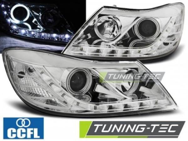 Scheinwerfer LED Tagfahrlicht Optik für Skoda Octavia 2 1Z Facelift 09-12 Chrom