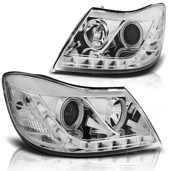 Scheinwerfer LED Tagfahrlicht Optik für Skoda Octavia 2 1Z Facelift 09-12 Chrom