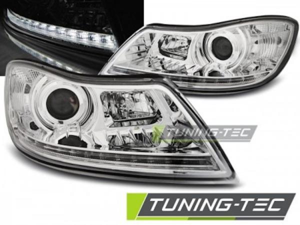 Scheinwerfer LED Tagfahrlicht Optik für Skoda Octavia 2 1Z Facelift 09-12 Chrom