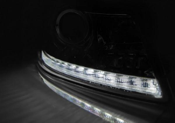 Scheinwerfer LED Tagfahrlicht Optik für Skoda Octavia 2 1Z 09-12 Schwarz