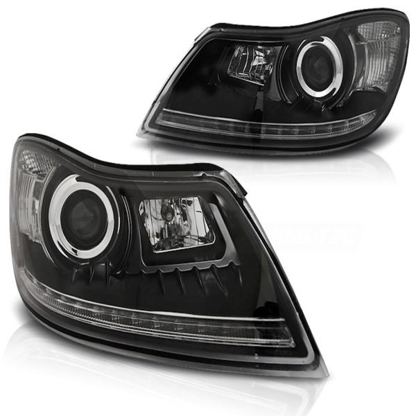 Scheinwerfer LED Tagfahrlicht Optik für Skoda Octavia 2 1Z 09-12 Schwarz