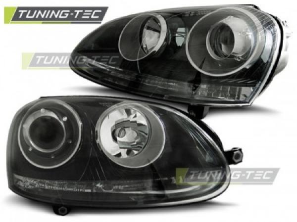 Scheinwerfer Klarglas für VW Golf 5 Jetta 5 Bj. 03-10 Schwarz