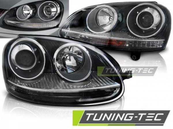 Design Scheinwerfer für VW Golf 5 03-09 schwarz