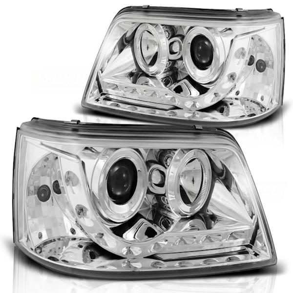 LED Tagfahrlicht Design Scheinwerfer für VW T5 03-09 chrom