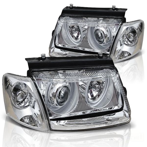 Scheinwerfer Angel Eyes für VW Passat 3B Bj. 96-00 Chrom