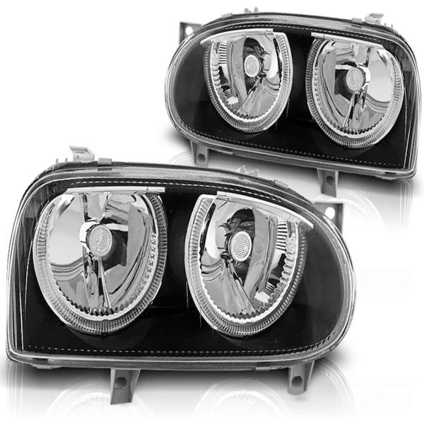Scheinwerfer Angel Eyes für VW Golf 3 91-97 Schwarz