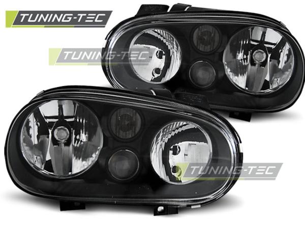 Scheinwerfer Klarglas für VW Golf 4 Bj. 97-03 Schwarz mit Nebelscheinwerfer