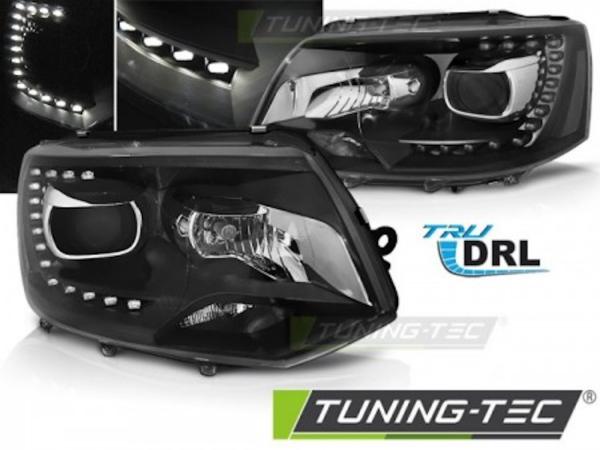 Scheinwerfer DRL LED Tagfahrlicht für VW T5 GP Facelift Bj. 10-15 Schwarz