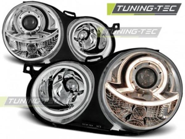 Scheinwerfer Angel Eyes für VW Polo 9N Bj. 01-05 Chrom