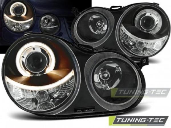 Scheinwerfer Angel Eyes für VW Polo 9N Bj. 01-05 Schwarz