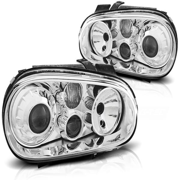 Design Klarglas Scheinwerfer für VW Golf 4 97-03 chrom