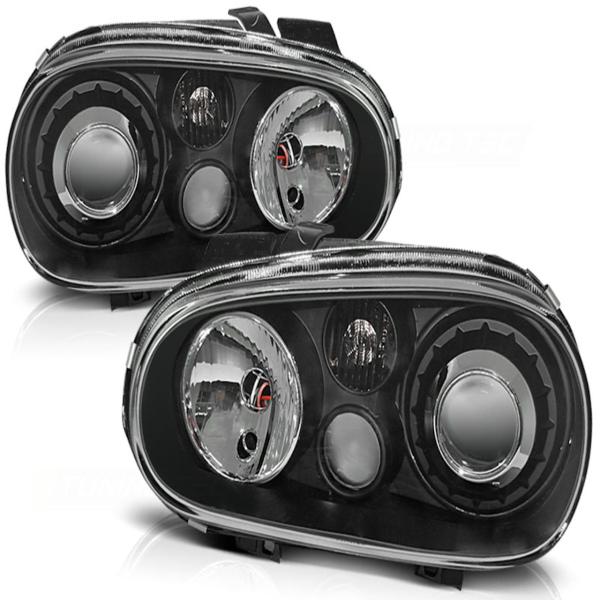Design Klarglas Scheinwerfer für VW Golf 4 97-03 schwarz