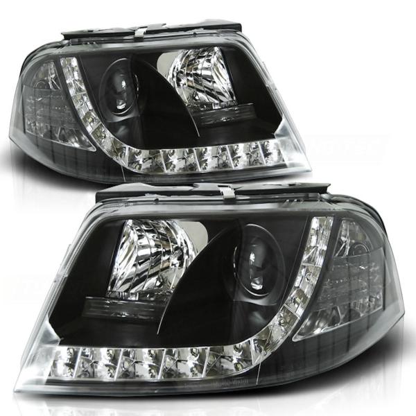 Scheinwerfer LED Tagfahrlicht Optik für VW Passat 3BG Bj. 00-05 Schwarz