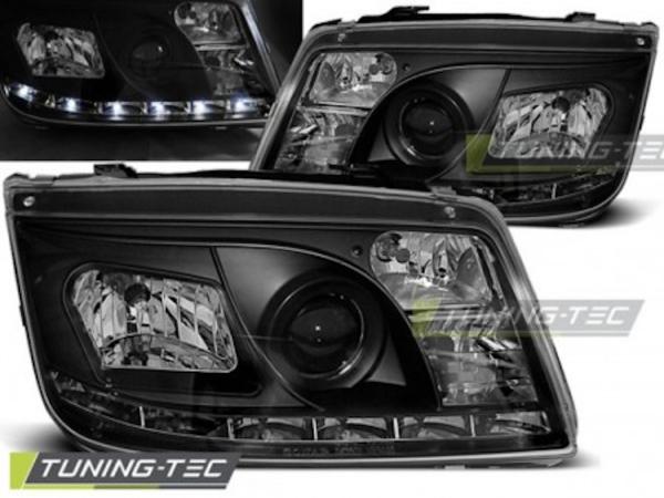 LED Tagfahrlicht Design Scheinwerfer für VW Bora 98-05 schwarz