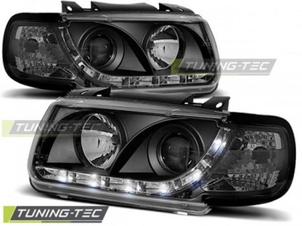 Scheinwerfer LED Tagfahrlicht Optik für VW Polo 6N Bj. 94-99 Schwarz