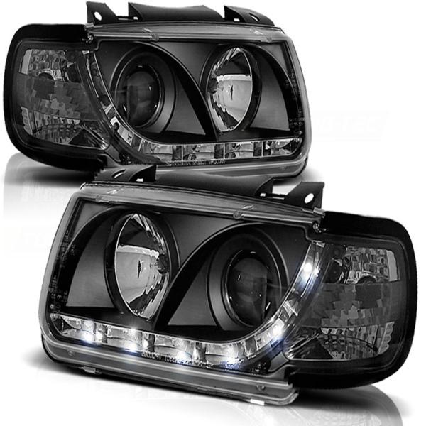 Scheinwerfer LED Tagfahrlicht Optik für VW Polo 6N Bj. 94-99 Schwarz