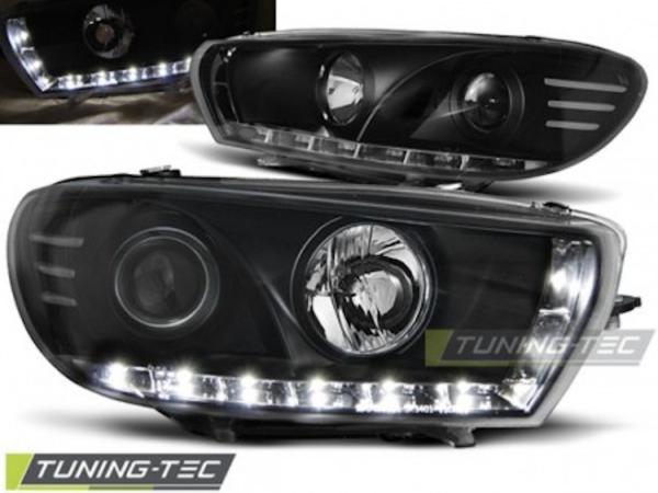 Scheinwerfer LED Tagfahrlicht Optik für VW Scirocco 3 Bj. 08-14 Schwarz