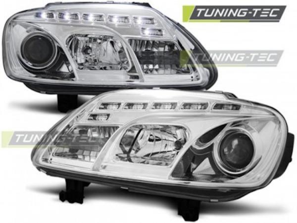 Scheinwerfer LED Tagfahrlicht Optik für VW Touran 1T / Caddy 3 (2K) chrom